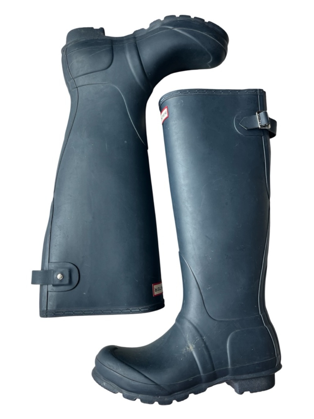 HUNTER TEAL BLUE ADJUSTABLE TALL RAIN BOOTS WOMENS 39 / 8